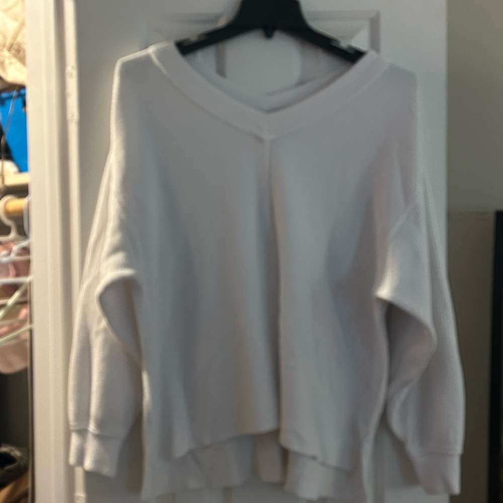 Aerie Cream V-Neck Sweater for Women